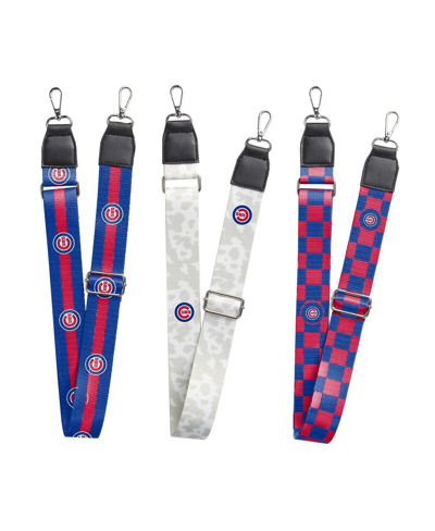 LOGO BRANDS MEN'S AND WOMEN'S CHICAGO CUBS 3-PACK BAG STRAP SET