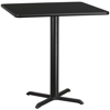 FLASH FURNITURE 42'' SQUARE BLACK LAMINATE TABLE TOP WITH 33'' X 33'' TABLE HEIGHT BASE