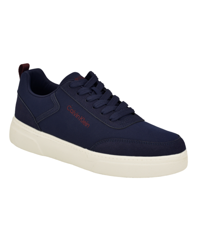 Calvin Klein Men's Petey Lace-up Casual Sneakers In Dark Blue