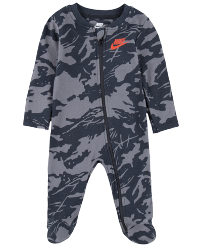 Nike Baby Boys And Girls Footed Coverall In Smoke Gray