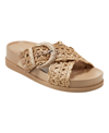 Marc Fisher Welti Womens Adjustable Padded Insole Slide Sandals In Medium Natural