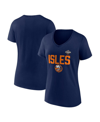 FANATICS WOMEN'S FANATICS NAVY NEW YORK ISLANDERS 2024 NHL STADIUM SERIES LOGO V-NECK T-SHIRT