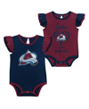 Outerstuff Girls Infant Burgundy/navy Colorado Avalanche Two-pack Training Bodysuit Set In Burgundy,navy