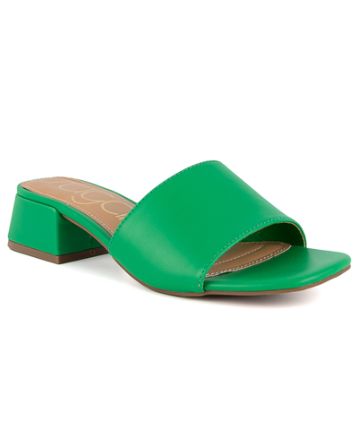 Sugar Women's Uniform 3 Slip-on Block Heel Sandals In Green