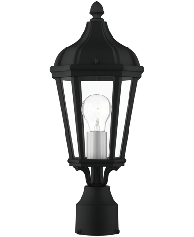 Livex Morgan 1 Light Outdoor Post Top Lantern In Textured Black With