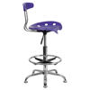 FLASH FURNITURE VIBRANT VIOLET AND CHROME DRAFTING STOOL WITH TRACTOR SEAT