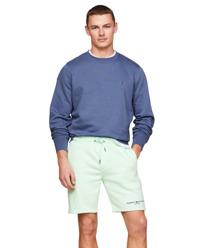 Tommy Hilfiger Men's Cotton Fleece Logo Shorts In Mint Gel