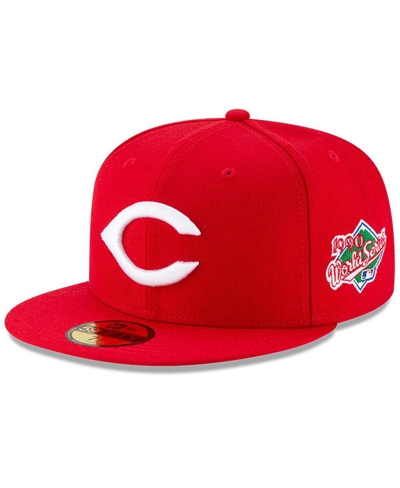 New Era Men's  Red Cincinnati Reds 1990 World Series Wool 59fifty Fitted Hat