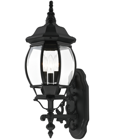 Livex Frontenac 3 Light Outdoor Wall Lantern In Textured Black