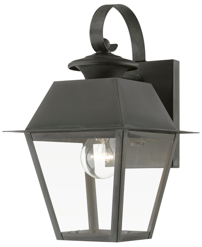 Livex Wentworth 1 Light Outdoor Small Wall Lantern In Charcoal