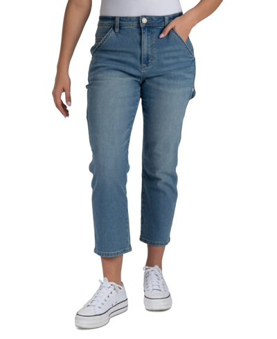 Indigo Rein Juniors' High-rise Carpenter Jeans In Med Blue