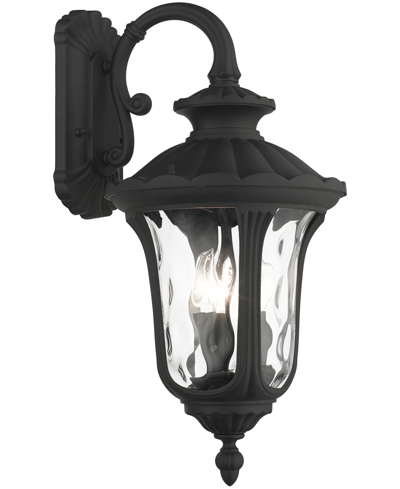 Livex Oxford 3 Light Outdoor Wall Lantern In Textured Black