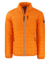 Cutter & Buck Rainier Primaloft Mens Eco Insulated Full Zip Puffer Jacket In Orange