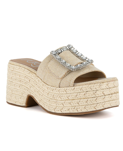 Sugar Women's Remote Embellished Buckle Espadrille Sandals In Natural