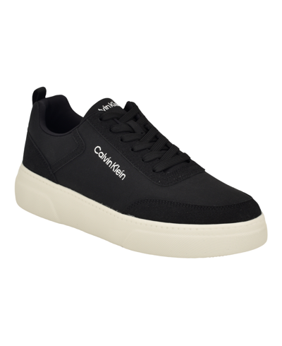 Calvin Klein Men's Petey Lace-up Casual Sneakers In Black