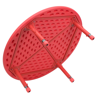 FLASH FURNITURE 45'' ROUND RED PLASTIC HEIGHT ADJUSTABLE ACTIVITY TABLE