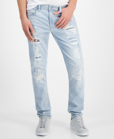 Guess Men's Finnley Slim Tapered-fit Destroyed Jeans In Pitch Wash