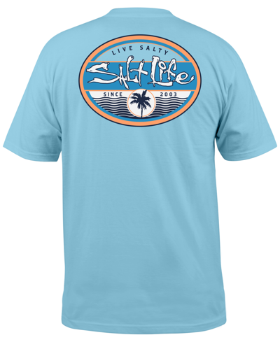 Salt Life Men's Wavy Days Short-sleeve Logo T-shirt In Sky Blue