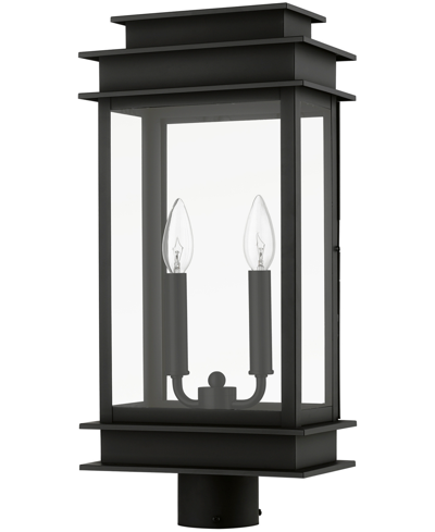 Livex Princeton 2 Light Outdoor Large Post Top Lantern In Black