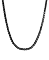 BLACKJACK MEN'S CUBIC ZIRCONIA 20" TENNIS NECKLACE IN BLACK ION-PLATED STAINLESS STEEL