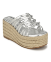 Nine West Cristy Espadrille Wedge Sandal In Silver