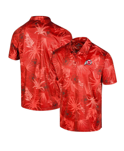 COLOSSEUM MEN'S COLOSSEUM RED UTAH UTES PALMS TEAM POLO SHIRT