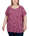 NY COLLECTION PLUS SIZE SHORT SLEEVE TUNIC TOP