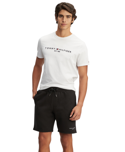 Tommy Hilfiger Men's Cotton Fleece Logo Shorts In Black