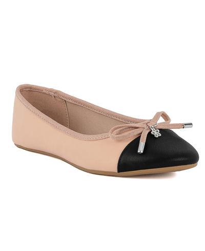 Sugar Women's Florah Casual Ballet Flats In Blush,black- Manmade