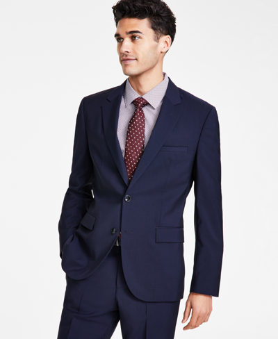 Hugo Boss Boss Men's Modern Fit Blue Wool Suit Jacket In Dark Blue
