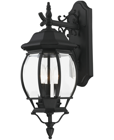 Livex Frontenac 3 Light Outdoor Wall Lantern In Textured Black