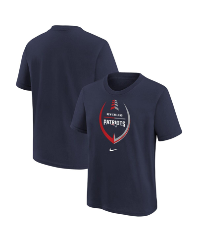 Nike Kids' Big Boys  Navy New England Patriots Icon Football T-shirt