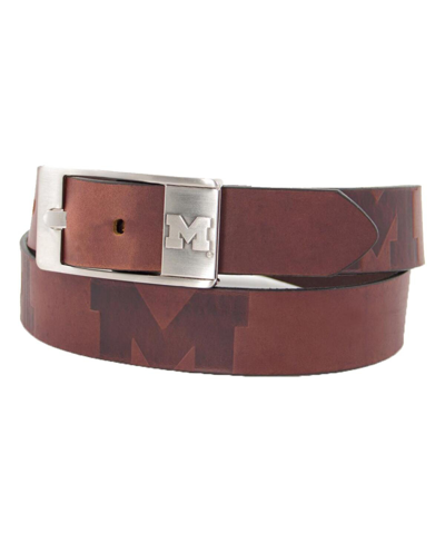 Eagles Wings Men's Michigan Wolverines Brandish Leather Belt In Brown