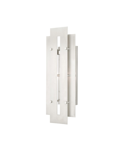 Livex Utrecht 1 Light Outdoor Wall Lantern In Brushed Nickel