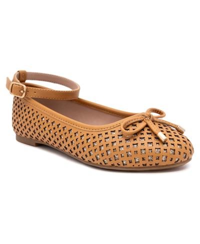 Sugar Kids' Little And Big Girls Evelyn Ballet Flats In Cognac