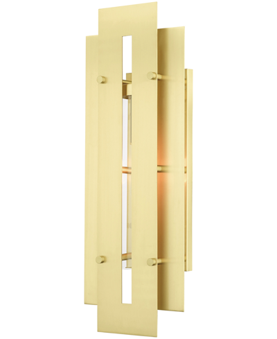 Livex Utrecht 1 Light Outdoor Wall Lantern In Satin Brass