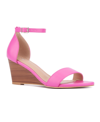 New York And Company Sharona Wedge Sandal In Vivid Berry