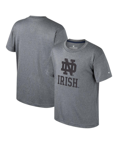 Colosseum Kids' Big Boys  Heather Charcoal Notre Dame Fighting Irish Very Metal T-shirt