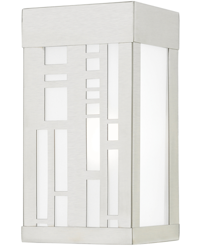 Livex Malmo 1 Light Outdoor Ada Small Sconce In Brushed Nickel