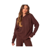 Edikted Jelena Cable Knit Hoodie In Brown