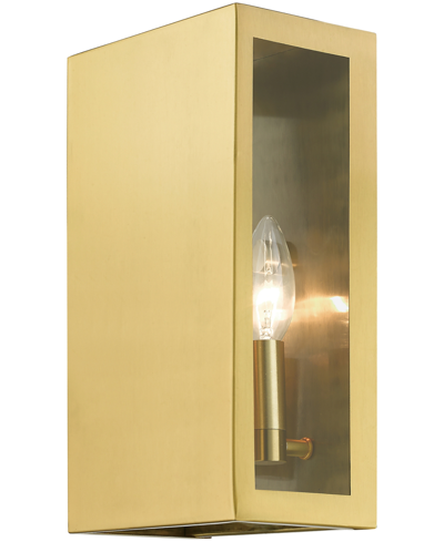 Livex Winfield 2 Light Outdoor Ada Medium Sconce In Satin Gold