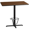 FLASH FURNITURE 30'' X 42'' RECTANGULAR WALNUT LAMINATE TABLE TOP WITH 22'' X 30'' BAR HEIGHT TABLE BASE AND FOOT RI
