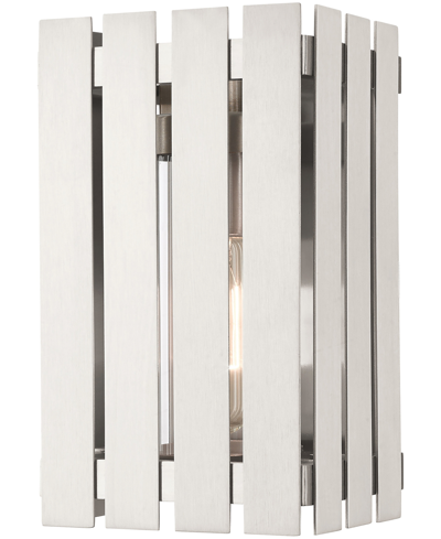 Livex Greenwick 1 Light Outdoor Wall Lantern In Brushed Nickel