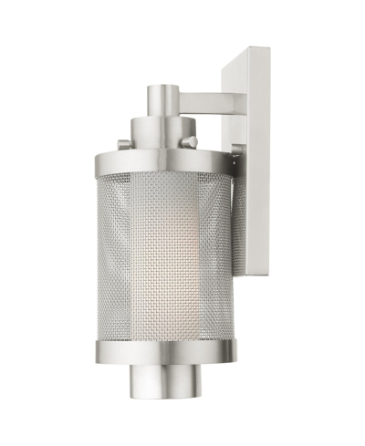 Livex Nottingham 1 Light Wall Lantern In Brushed Nickel