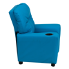 FLASH FURNITURE CONTEMPORARY TURQUOISE VINYL KIDS RECLINER WITH CUP HOLDER