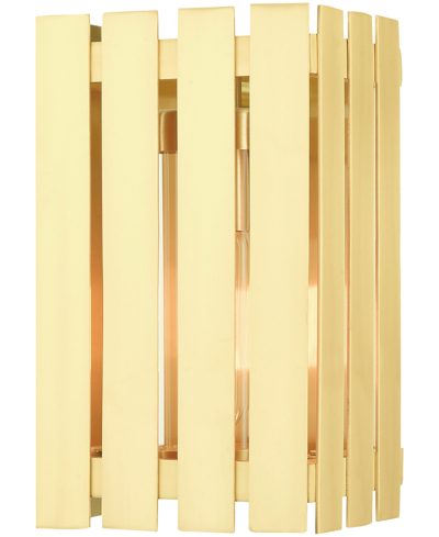 Livex Greenwick 1 Light Outdoor Wall Lantern In Satin Brass
