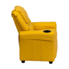 FLASH FURNITURE CONTEMPORARY YELLOW VINYL KIDS RECLINER WITH CUP HOLDER AND HEADREST
