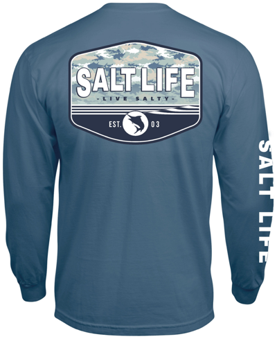 Salt Life Men's Aquatic Journey Fade Graphic Long-sleeve T-shirt In Coastal Blue