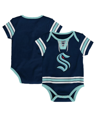 Outerstuff Baby Boys And Girls Deep Sea Blue Seattle Kraken Hockey Jersey Bodysuit