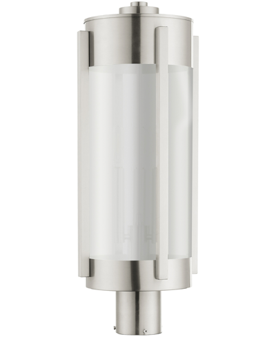 Livex Sheridan 3 Light Outdoor Post Top Lantern In Brushed Nickel